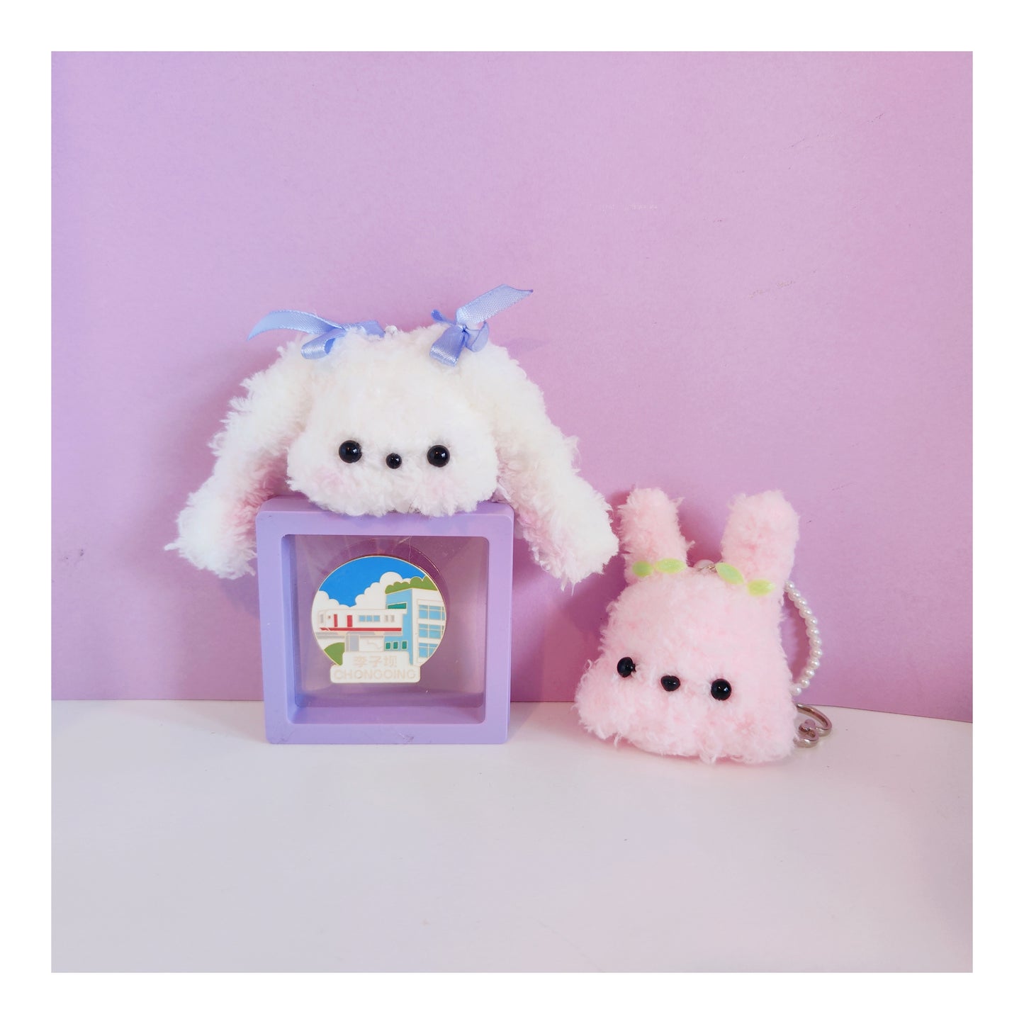 Porte-clé - Duo de lapins