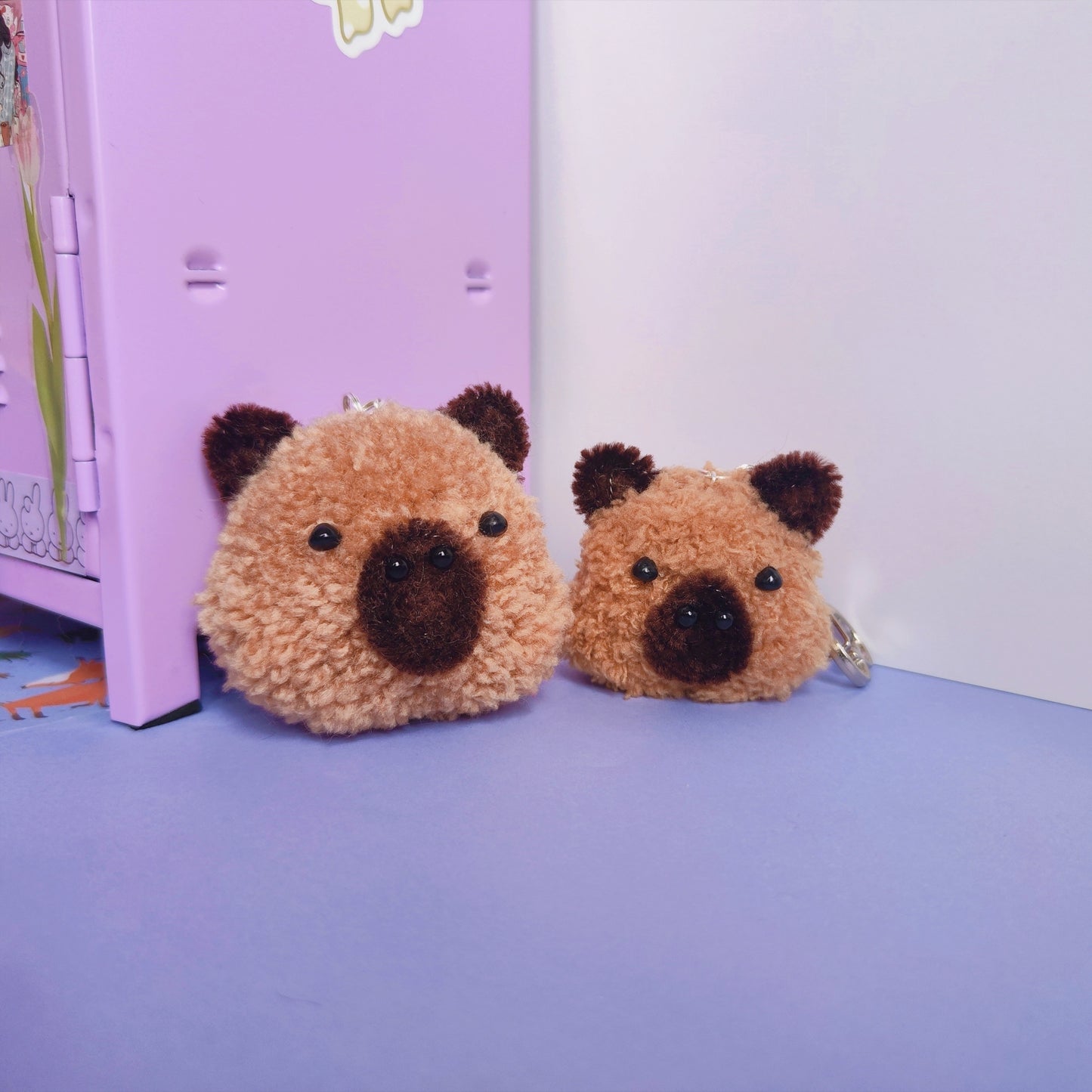 Porte-clé pompom - Capybara