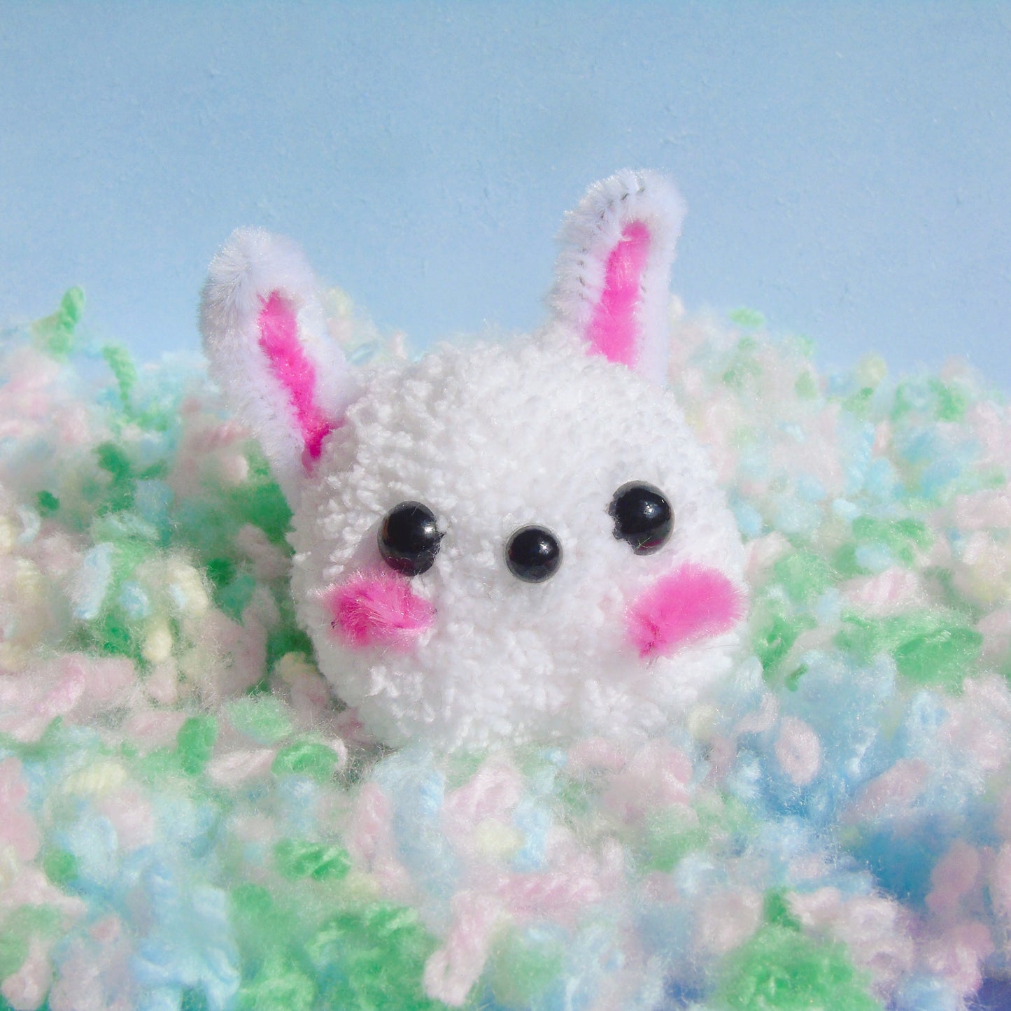Porte-clé pompom - Mme Lapine