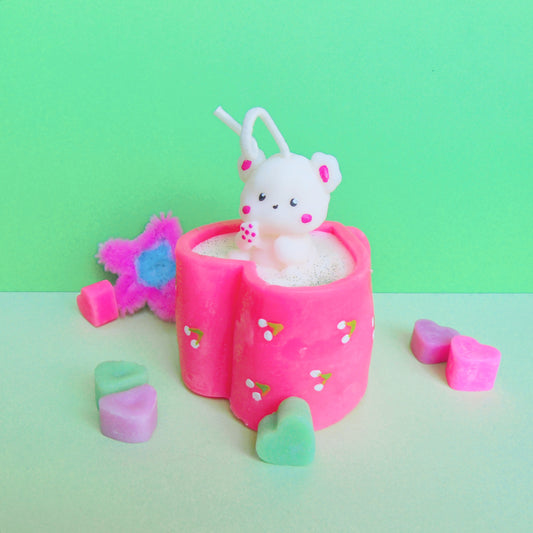 Bougie petit ours en tasse
